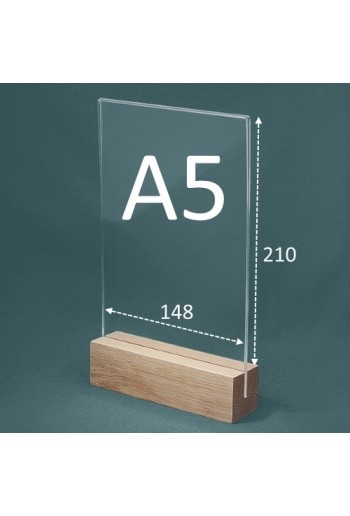 менюхолдер для написания мелом двухсторонний с деревянным соснованием